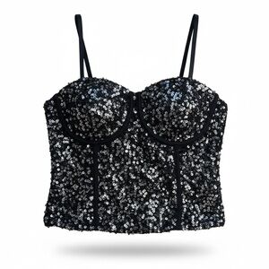 No Boundaries Black Sequin Top